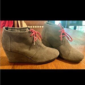 TOMS Kala Suede Desert Wedge Ankle Booties